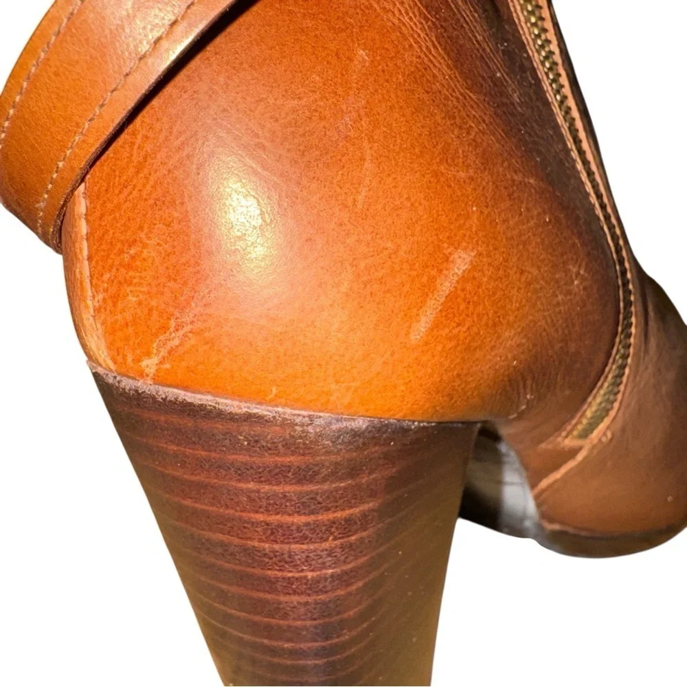STUART WEITZMAN Backstrap Saddle Old West Calf Leather Ankle Boots Booties 10.5M
